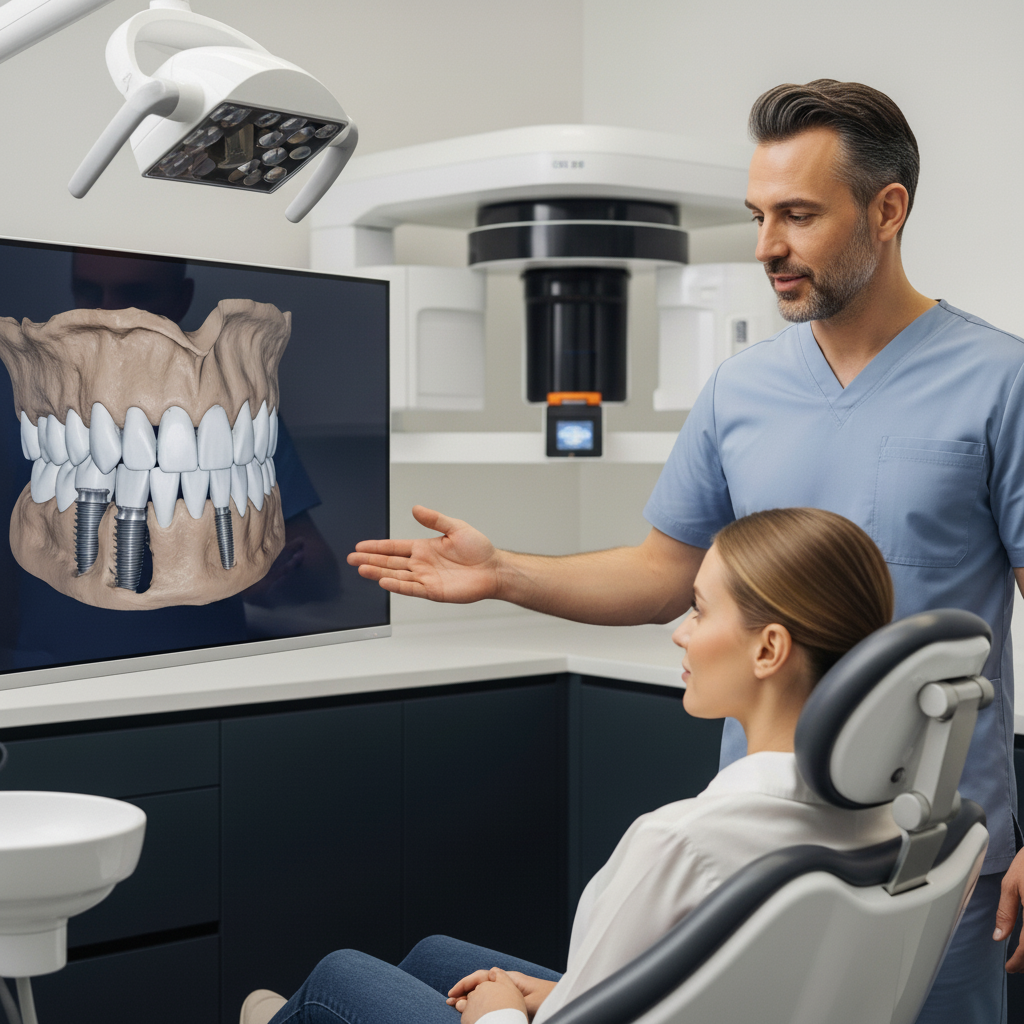 Implants Dentaires, le processus commence par une planification précise avec la technologie 3D avancée