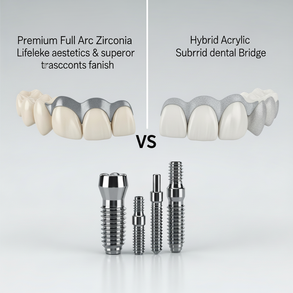 Full Mouth Dental Implants Cost France: Understanding material differences like zirconia and acrylic bridges is crucial for planning.
