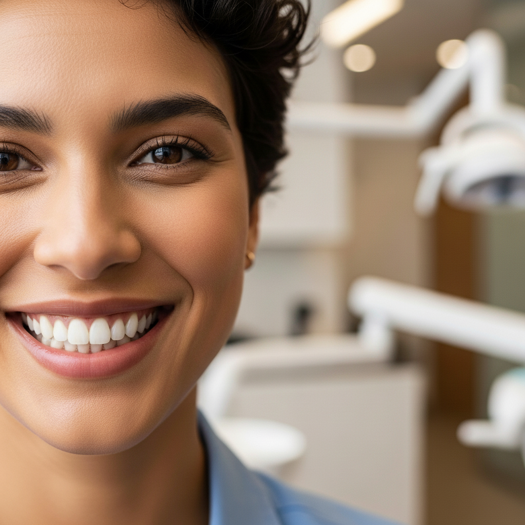 Smile Makeover Cost France: A person confidently displays their radiant and transformed smile after comprehensive procedures.