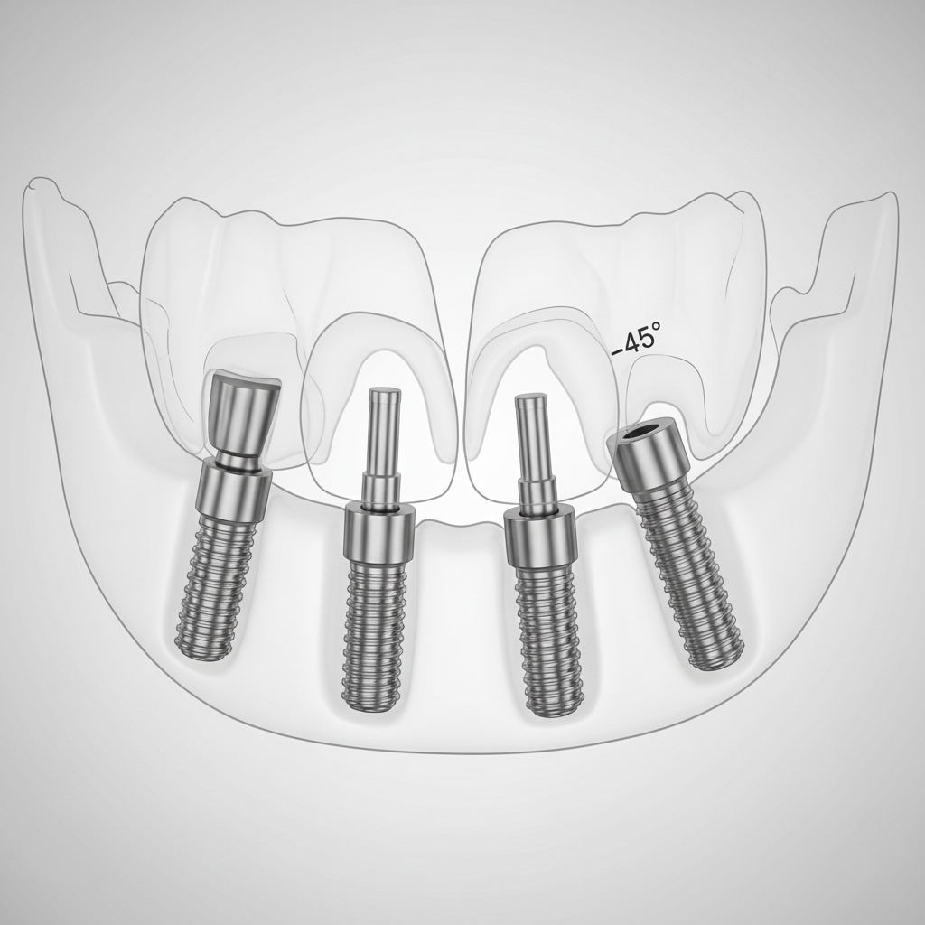 All-on-4 Dental Implants France Price illustrates the innovative technology with four titanium implants strategically placed in the jawbone