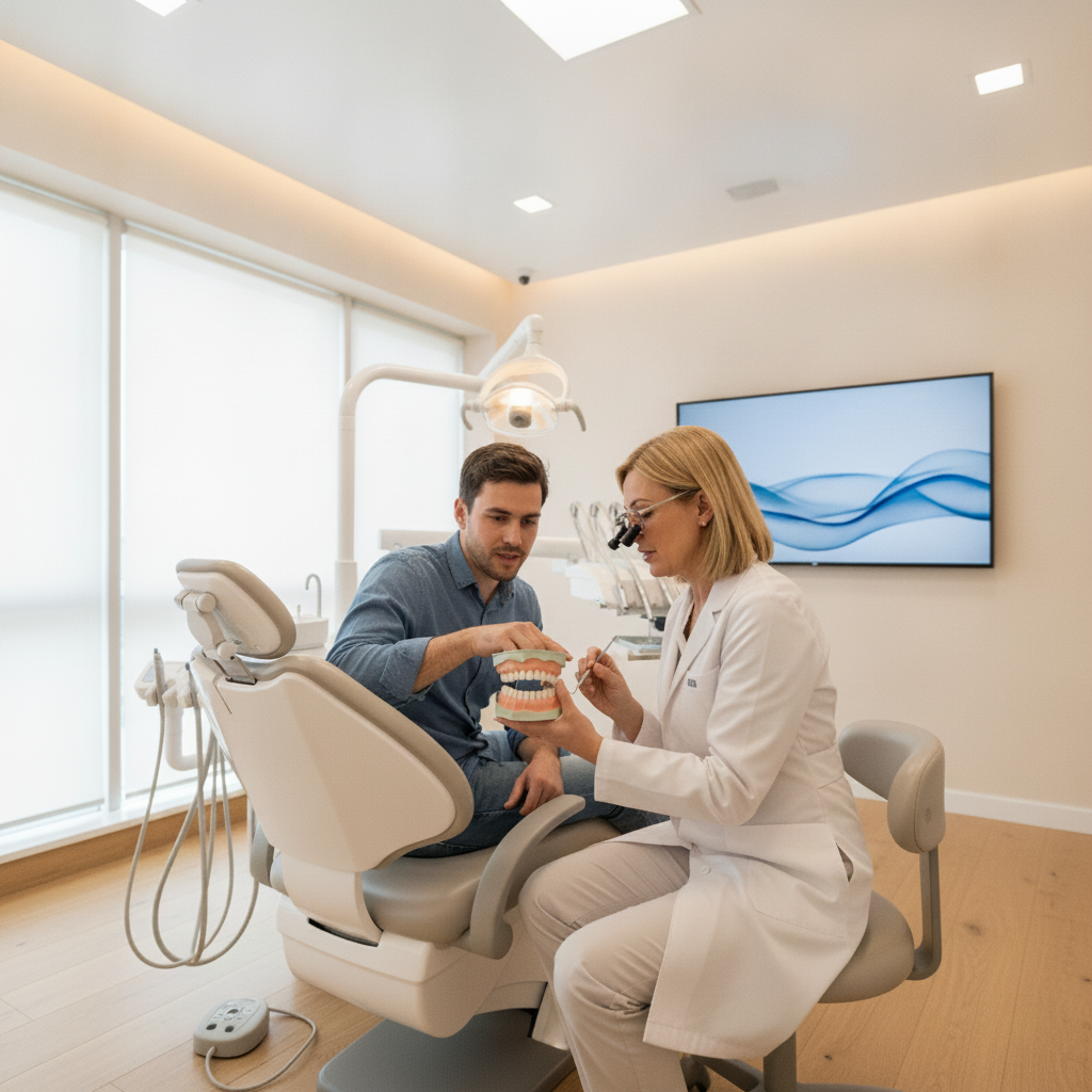 Planification du traitement d'implants dentaires Prix Implant Dentaire Turquie : consultation initiale et planification du traitement avec un professionnel attentif