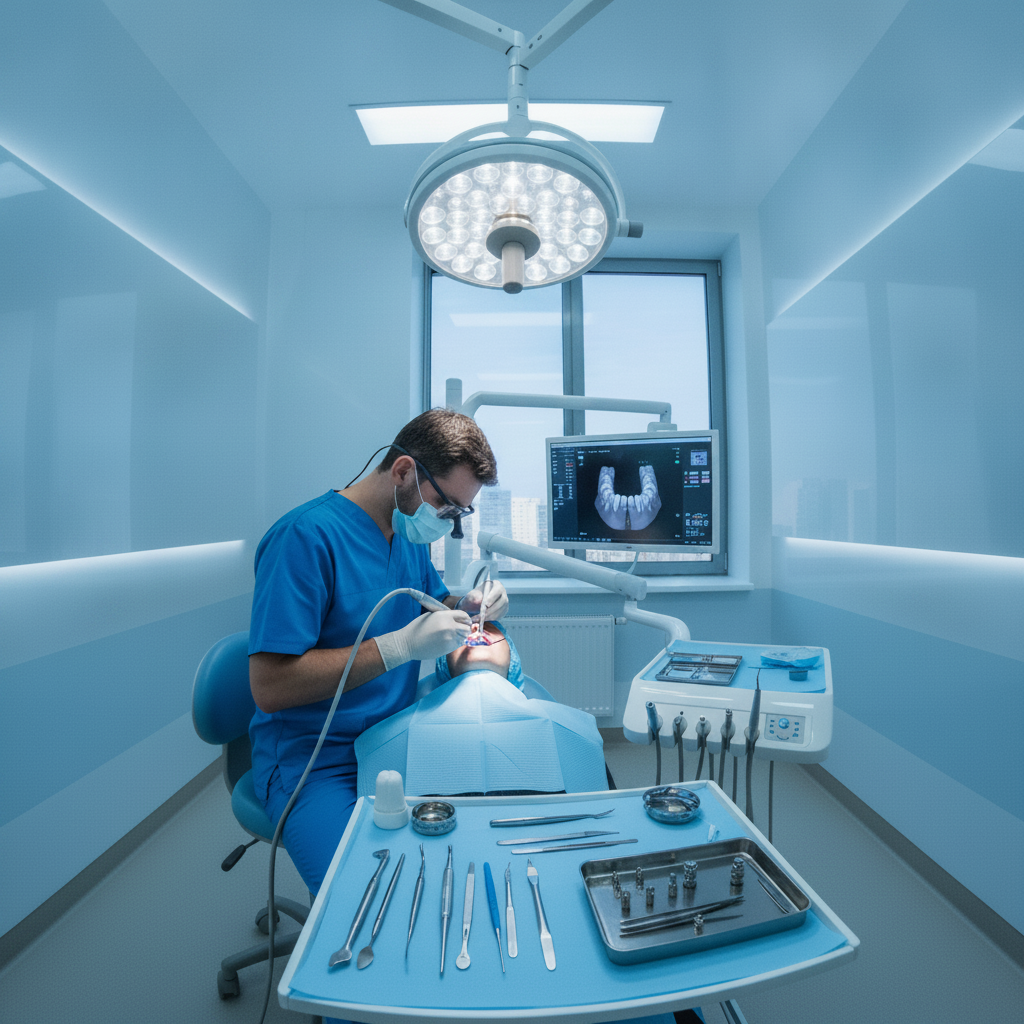Refaire Toute sa Dentition en Turquie : Le dentiste prépare la pose d'implants dentaires pour une restauration complète du sourire