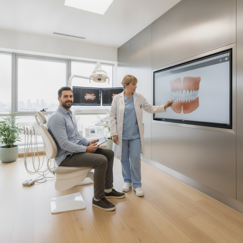 Implants en Turquie : Consultation patient dans une clinique dentaire moderne pour implants. Processus expliqué.